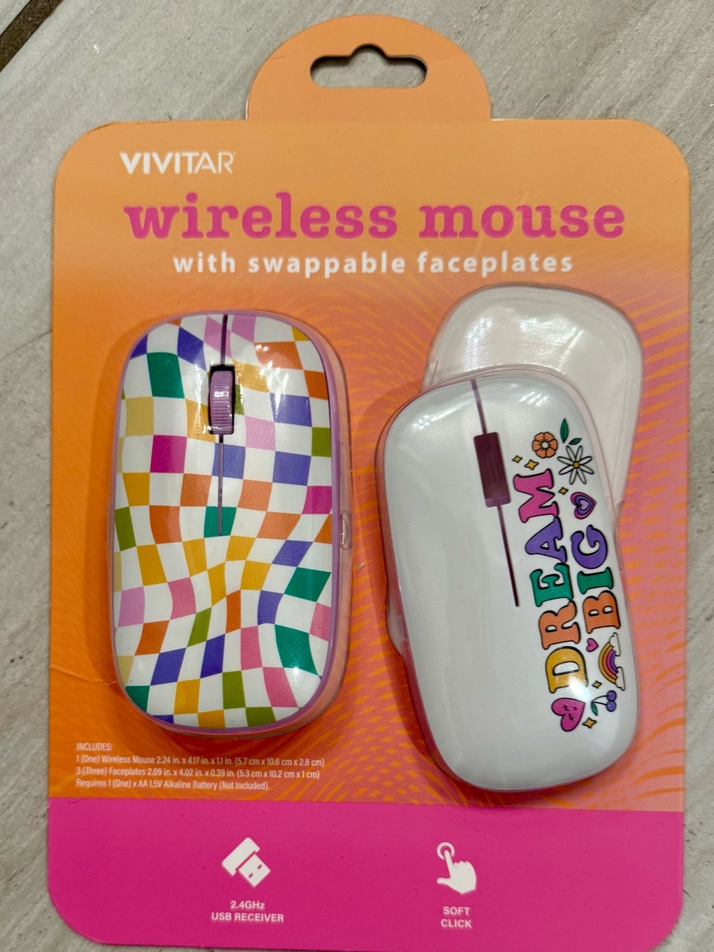🆕 Wireless mouse with swappable face plates. Soft click. 2.4 GHz USB receiver 🆕